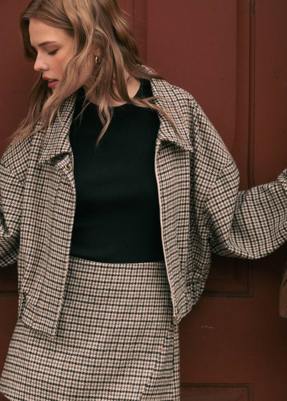 Houndstooth Pattern Jacket