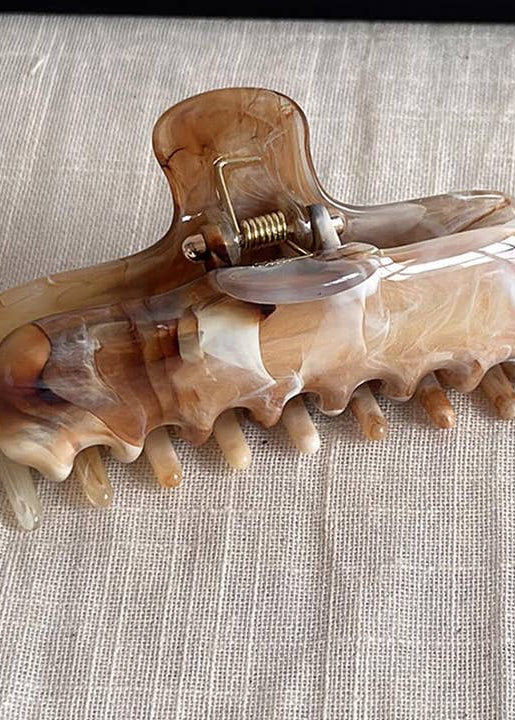 Coffee Marble Large Hair Claw