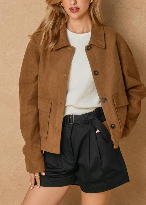 Suede Collared Jacket