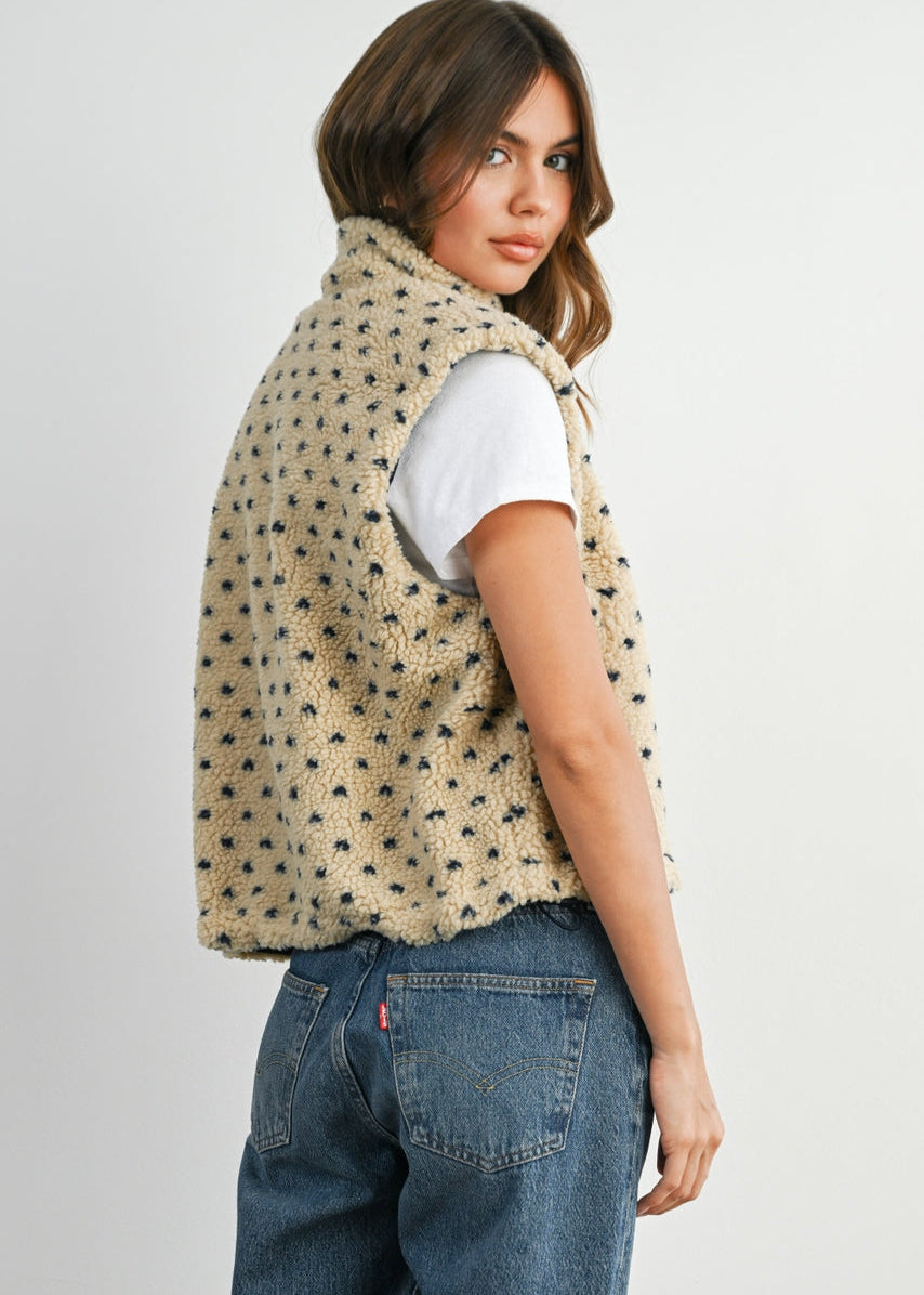 Navy Heart Fleece Vest