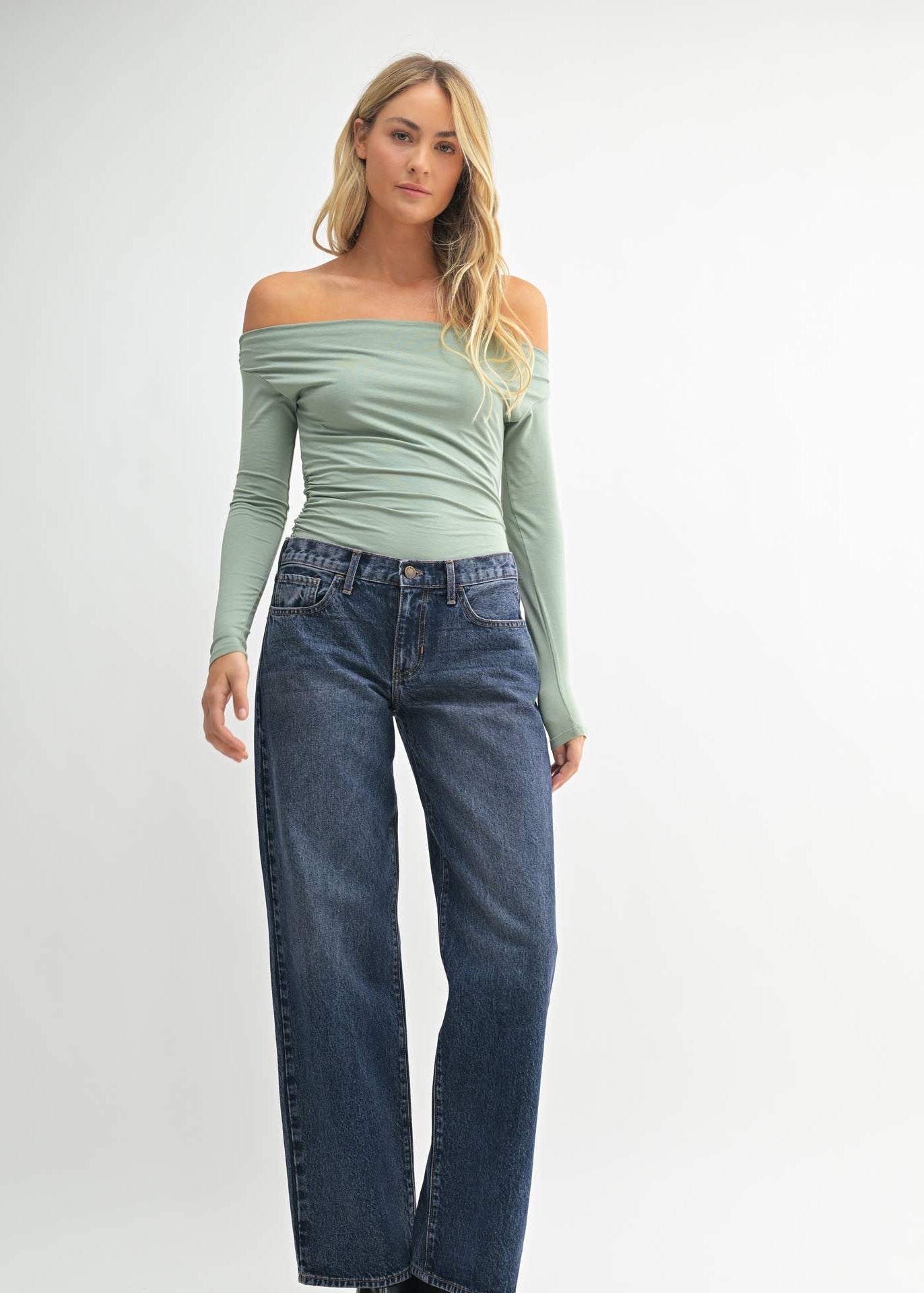 Vintage Dark Wash Low Rise Jean