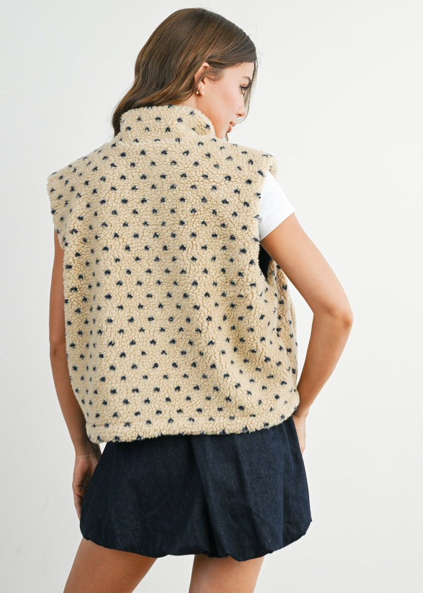 Navy Heart Fleece Vest