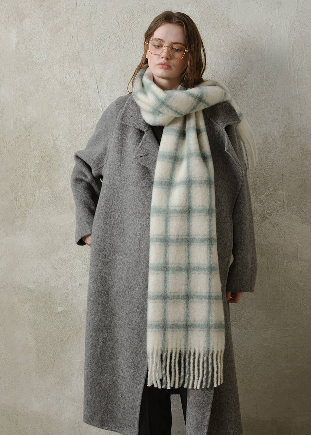 Light Green Plaid Scarf