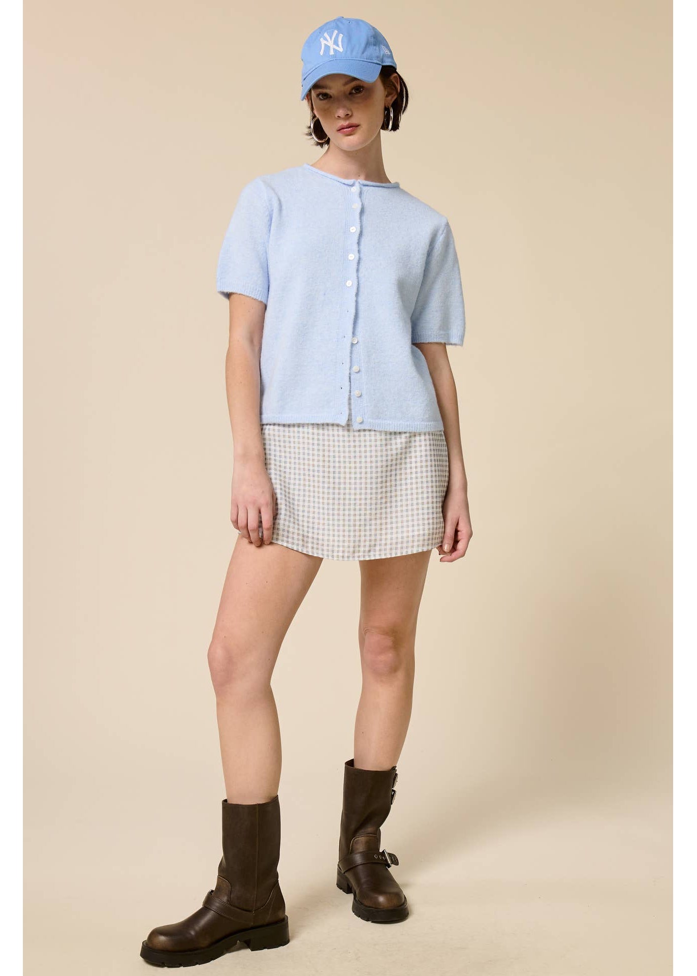 Striped Short Sleeve in Baby Blue