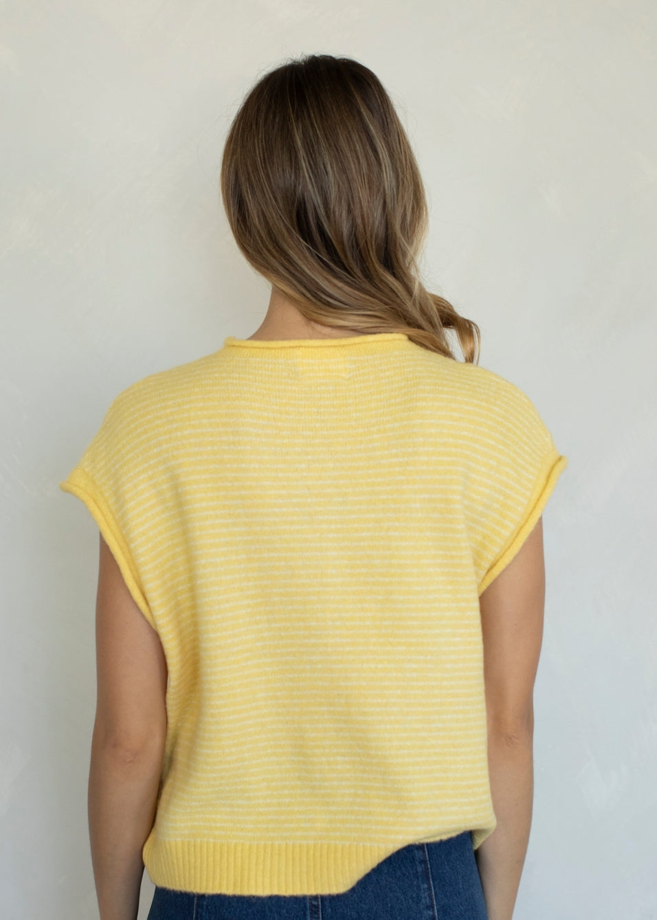 Piper Cardigan in Butter Pin Stripe