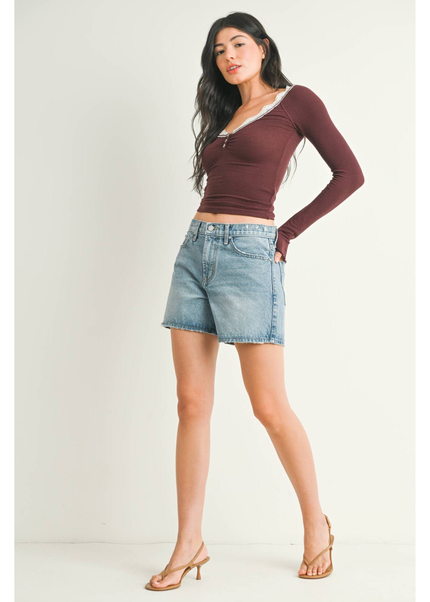 Vintage High Rise Boyfriend Denim Short