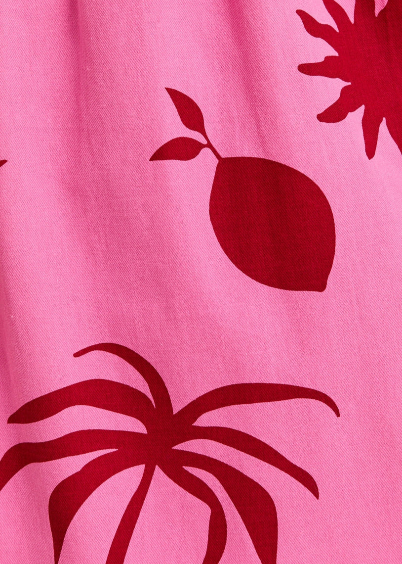 Pink Palms Mini Dress