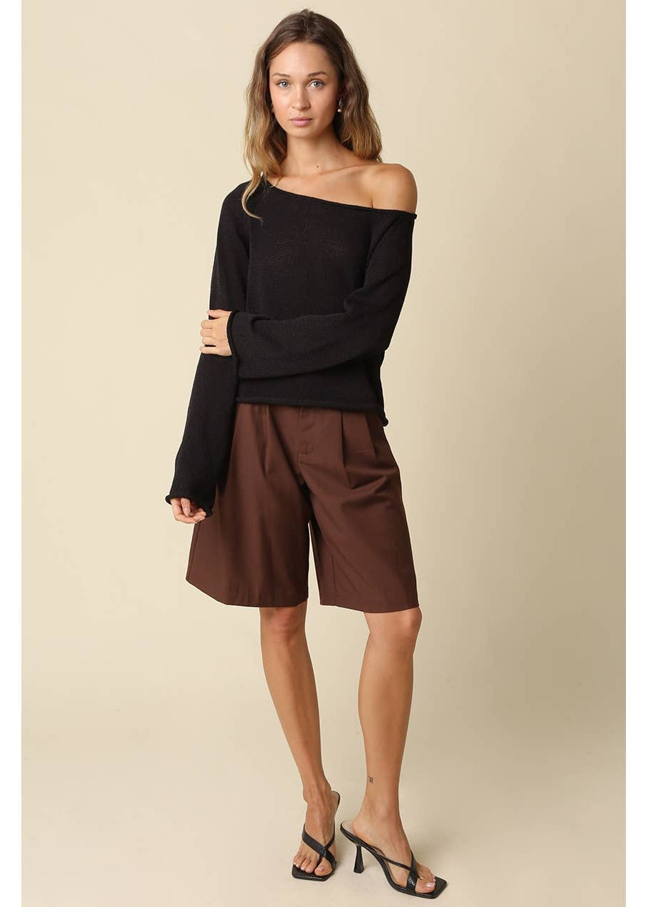 One Shoulder Knit Top