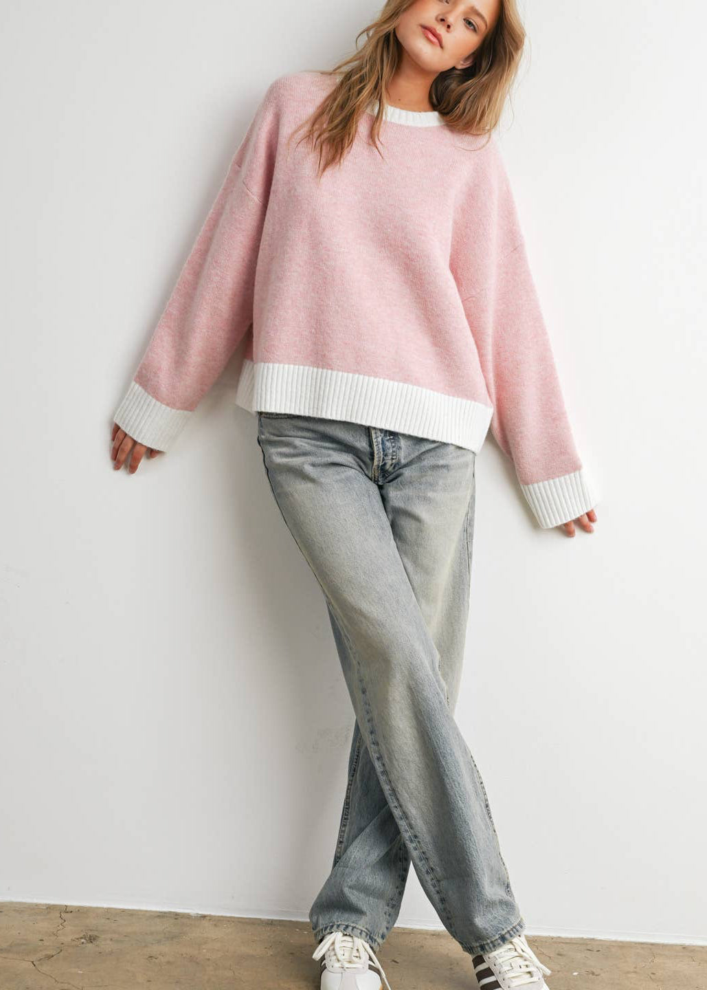 Cozy Contrast Trim Sweater