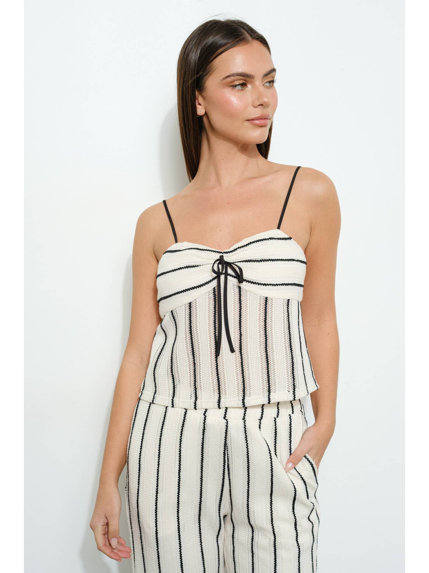 Striped Crochet Cami Tank