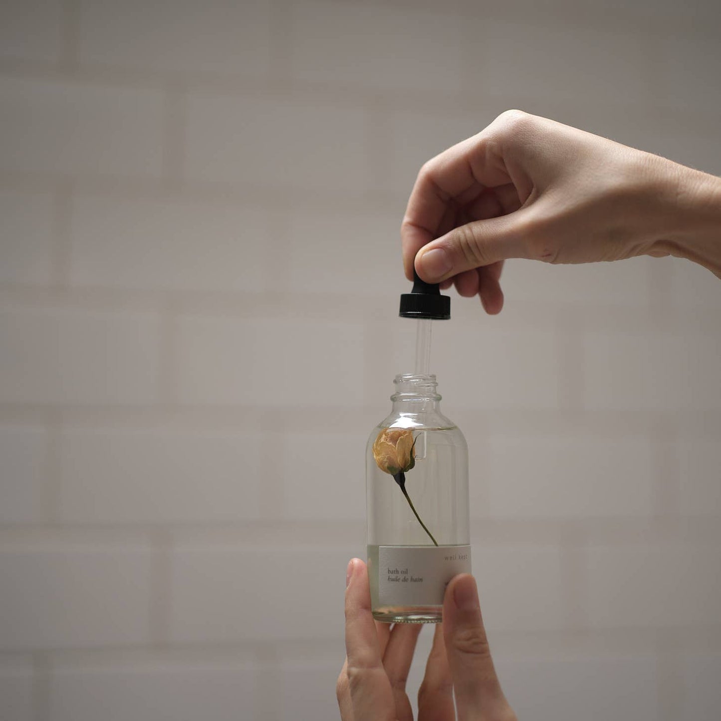 bottle being used
