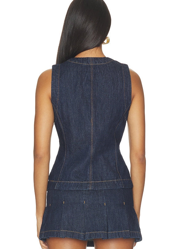 Button Down Denim Vest