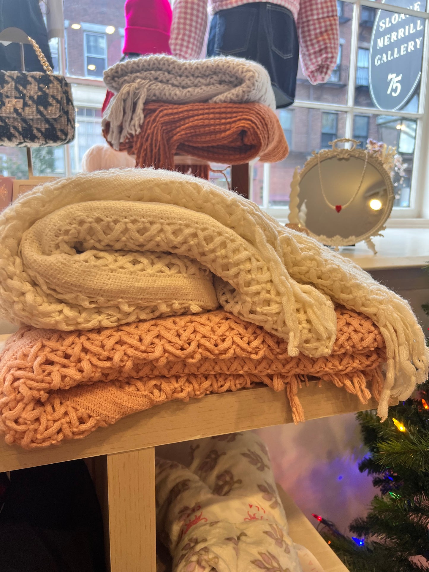 Knit Throw Cotton Blanket