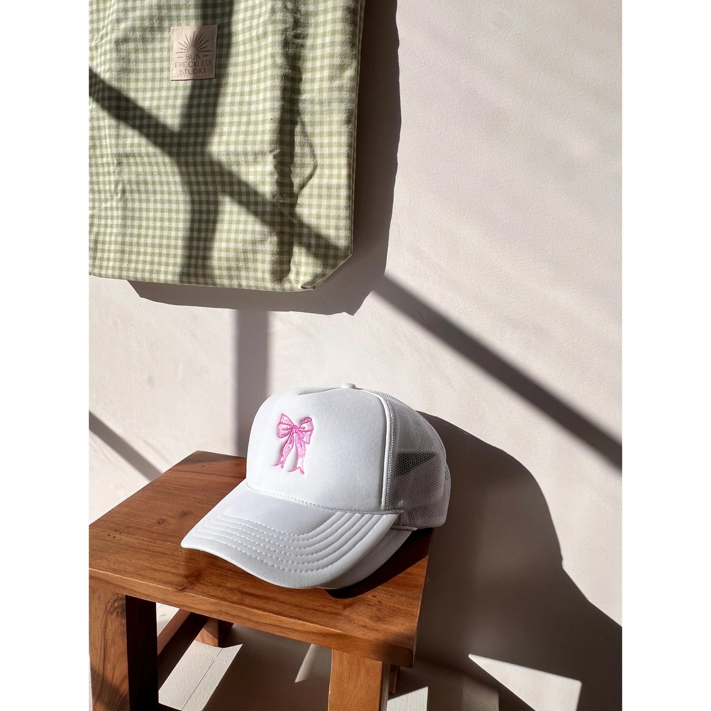 Bow Embroidered Trucker Hat