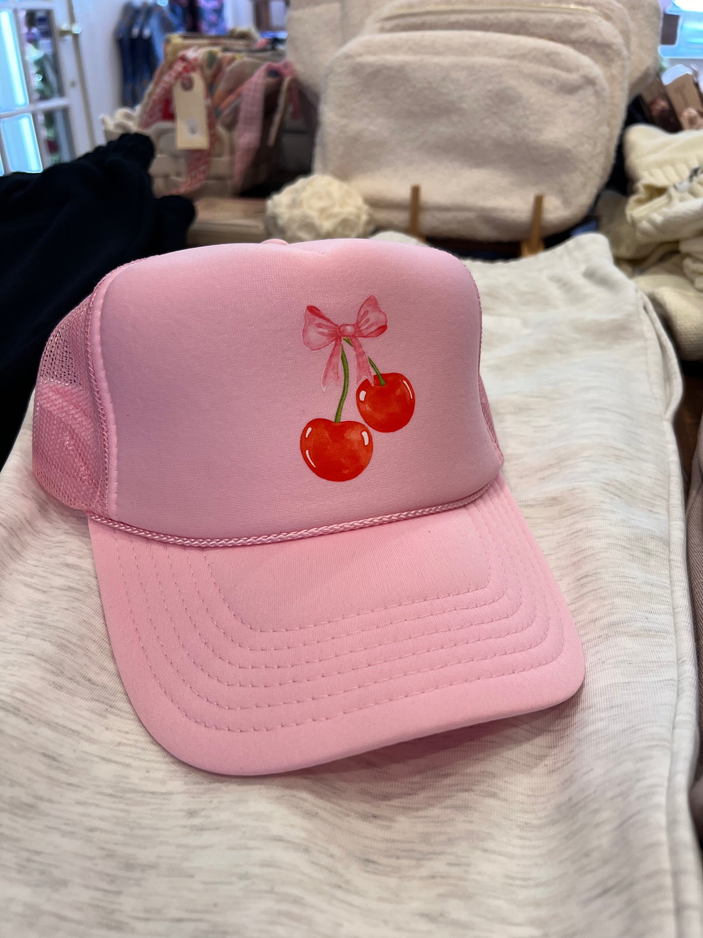 Cherry Bow Trucker Hat