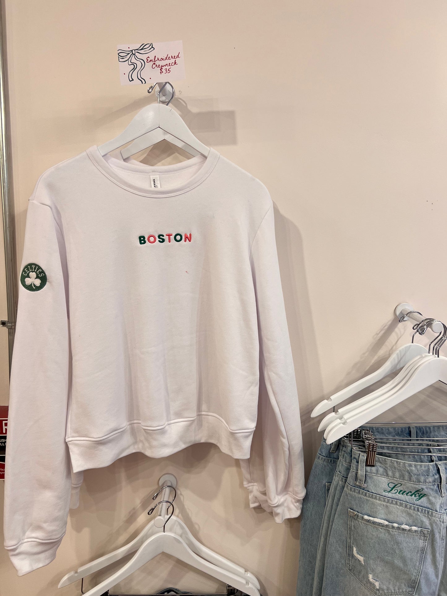 "Boston" Embroidered Crewneck