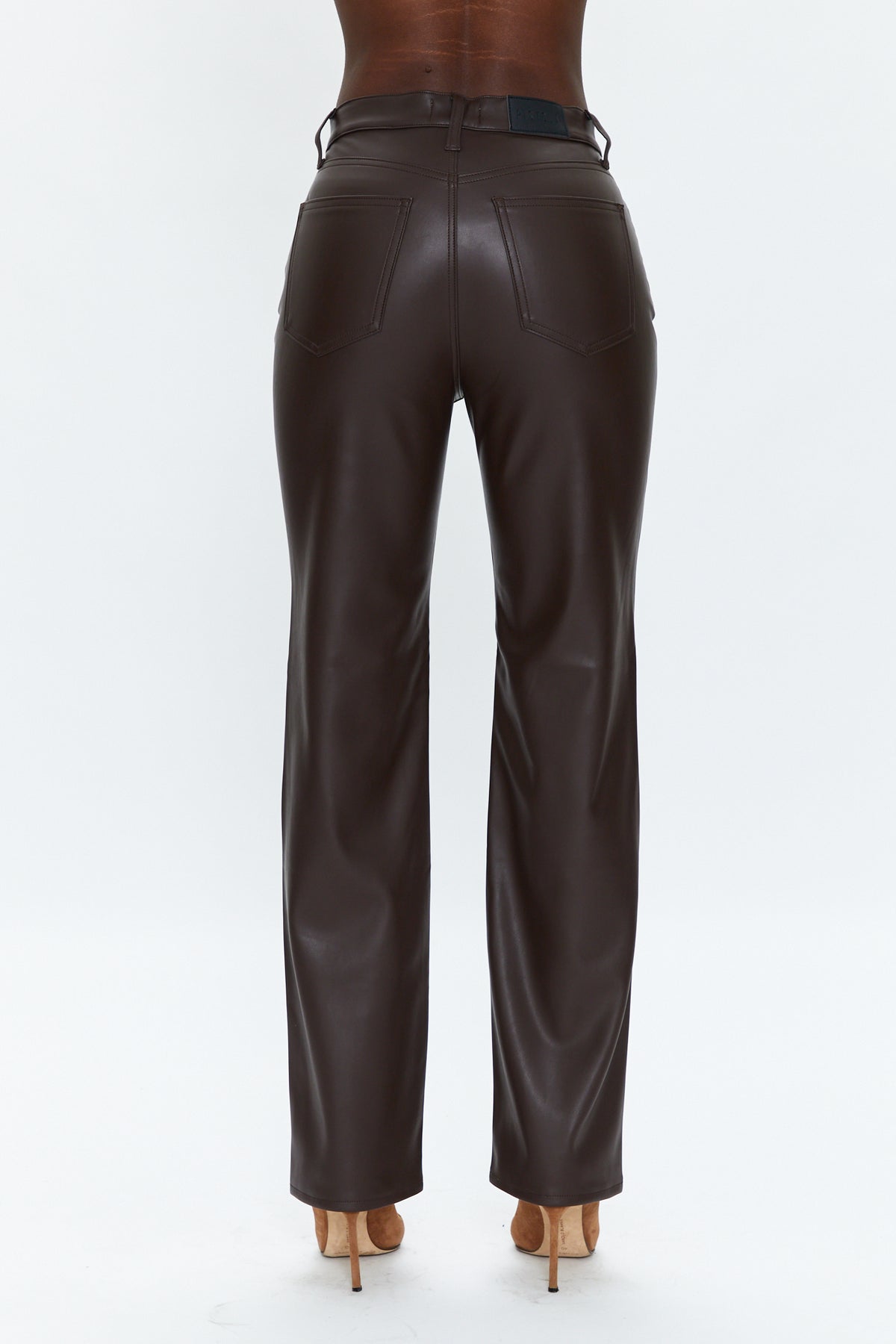 Cassie Super High Rise Straight Leg in Coffee Bean by Pistola