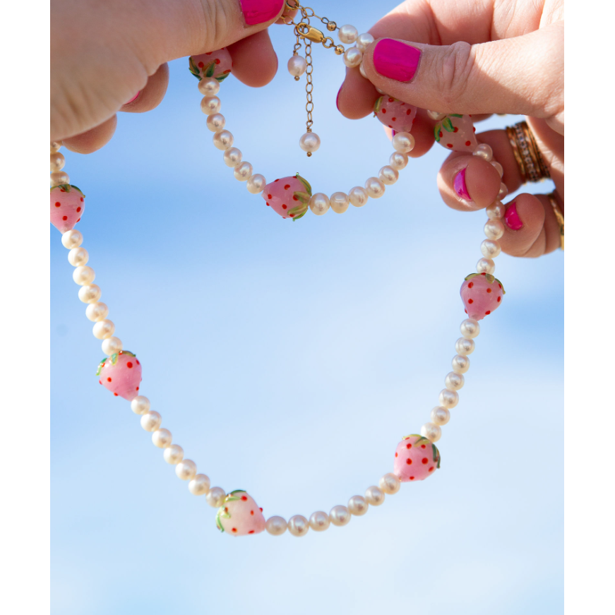 Strawberry & Pearl Bracelet