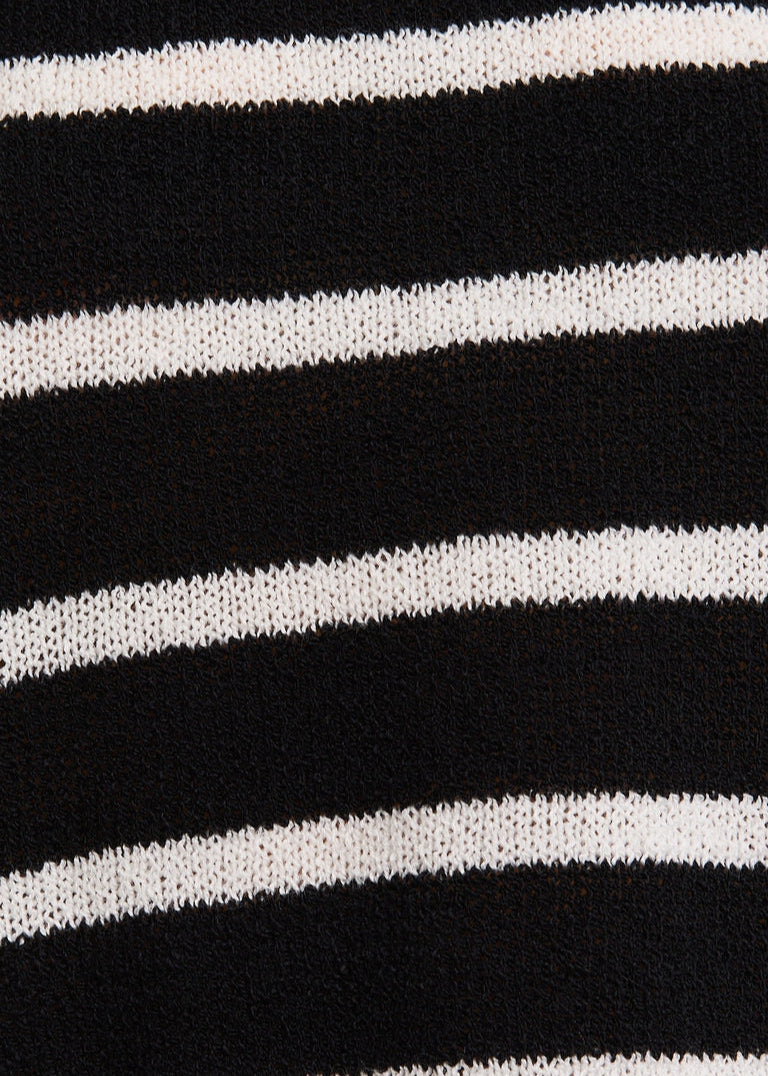 Striped Round Neck Sleeveless Sweater Top