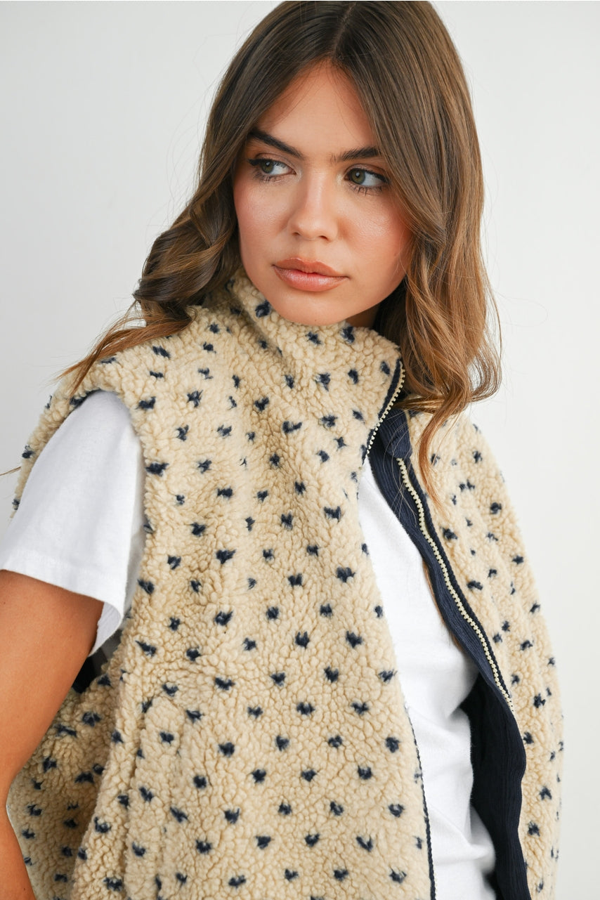 Navy Heart Fleece Vest