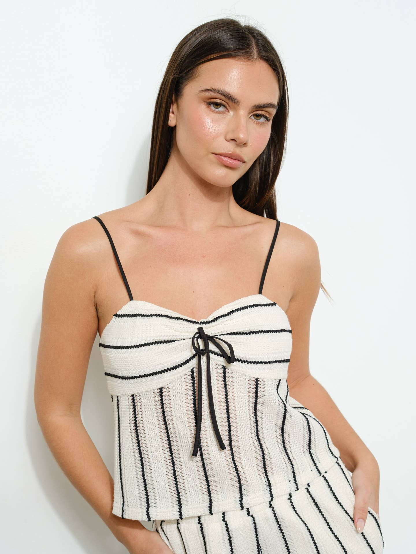 Striped Crochet Cami Tank