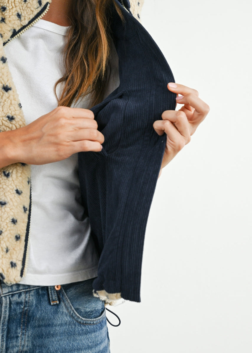 Navy Heart Fleece Vest