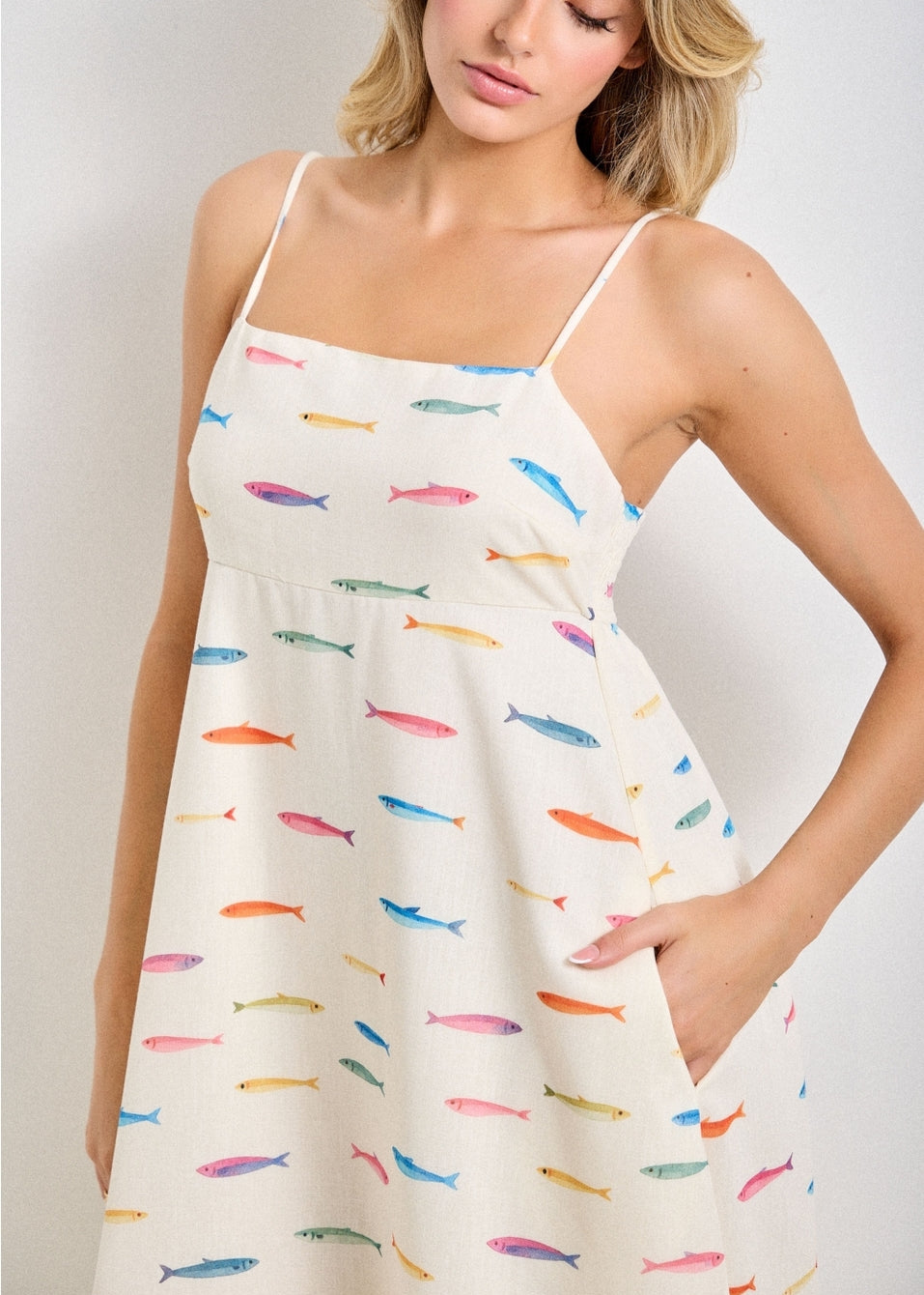 Fish Print Midi Dress