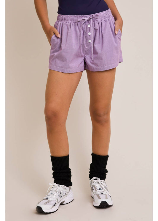 Waist Tie Checkered Shorts