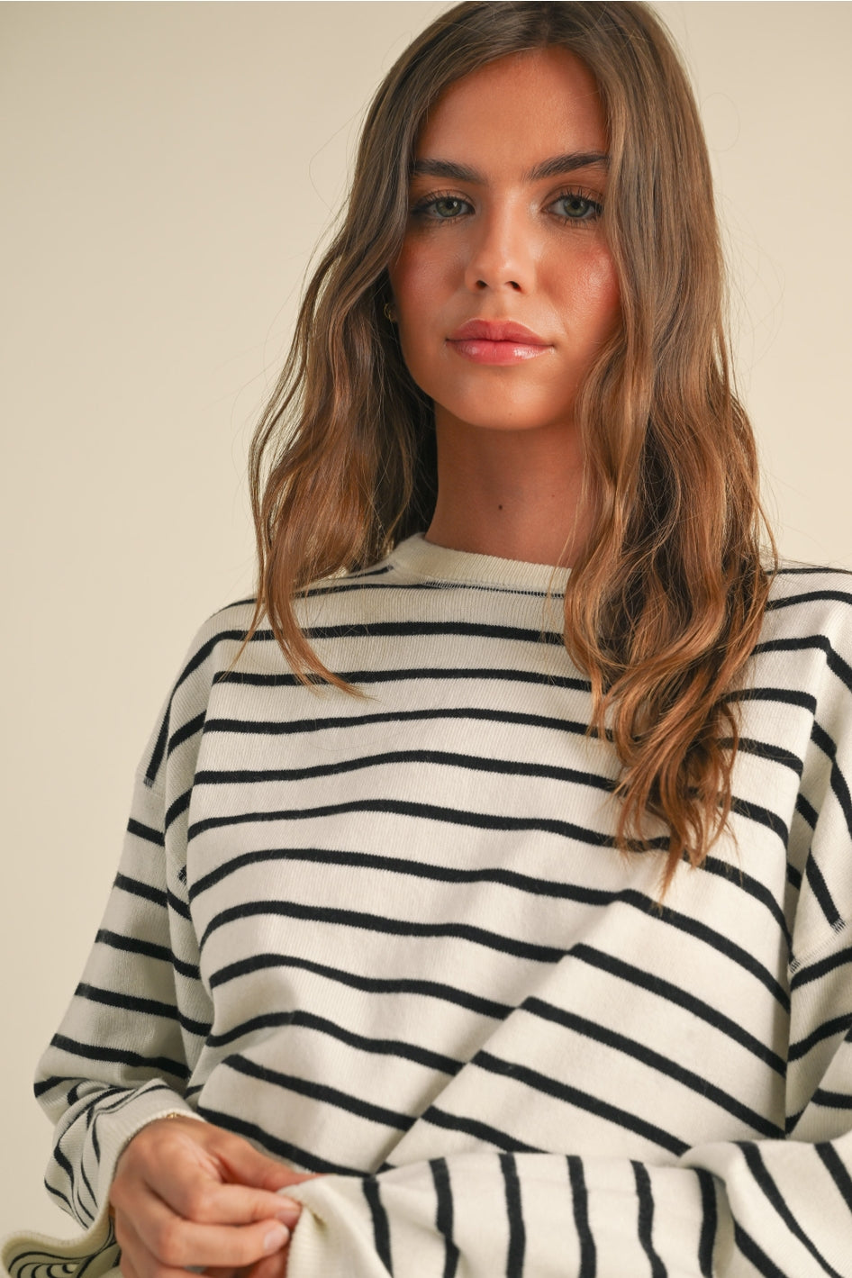 Striped Pattern Knitted Top