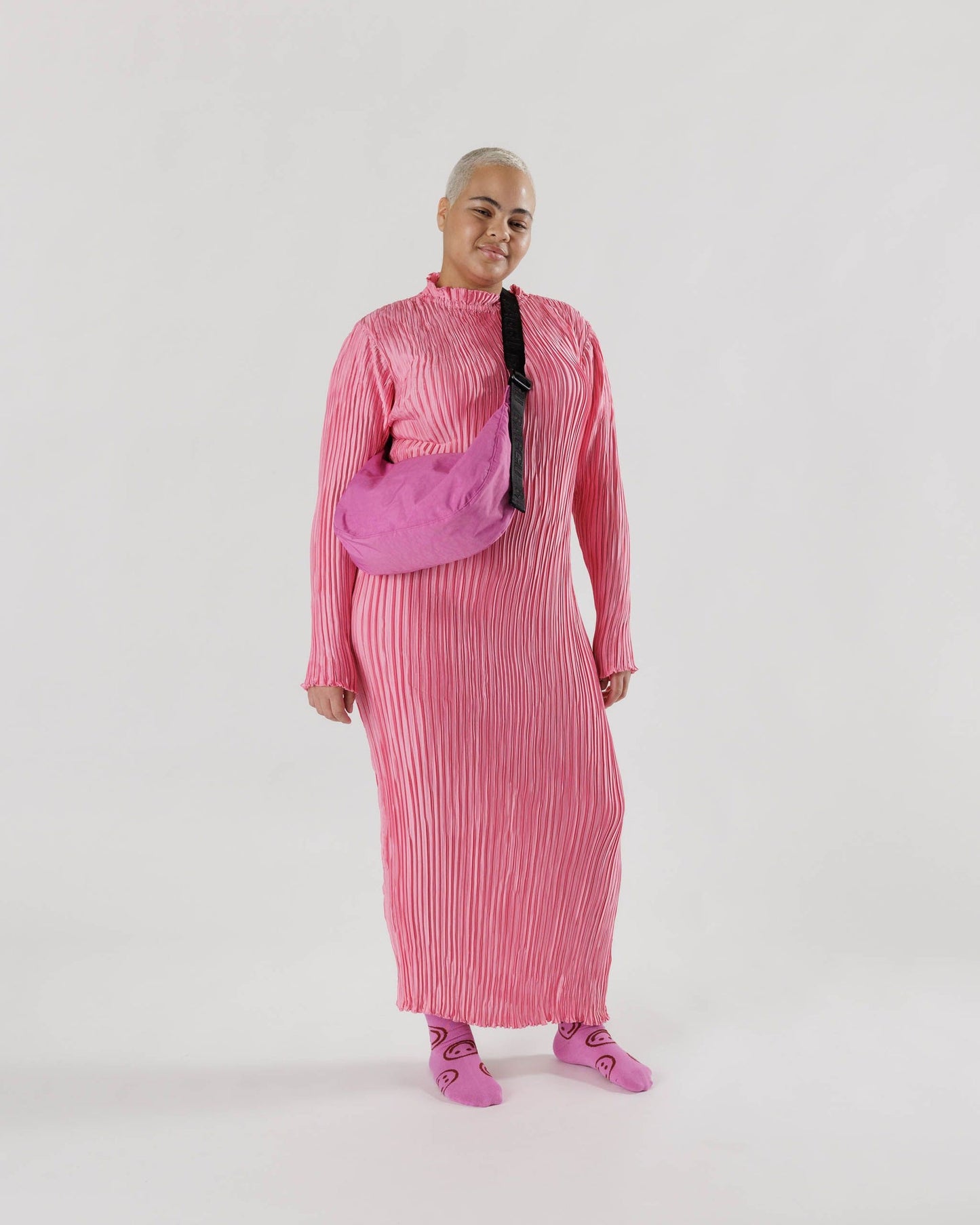Lobster Embroidered Crescent Bag in Extra Pink by Baggu