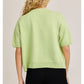 Short Sleeve Sweater Cardigan in Light Green