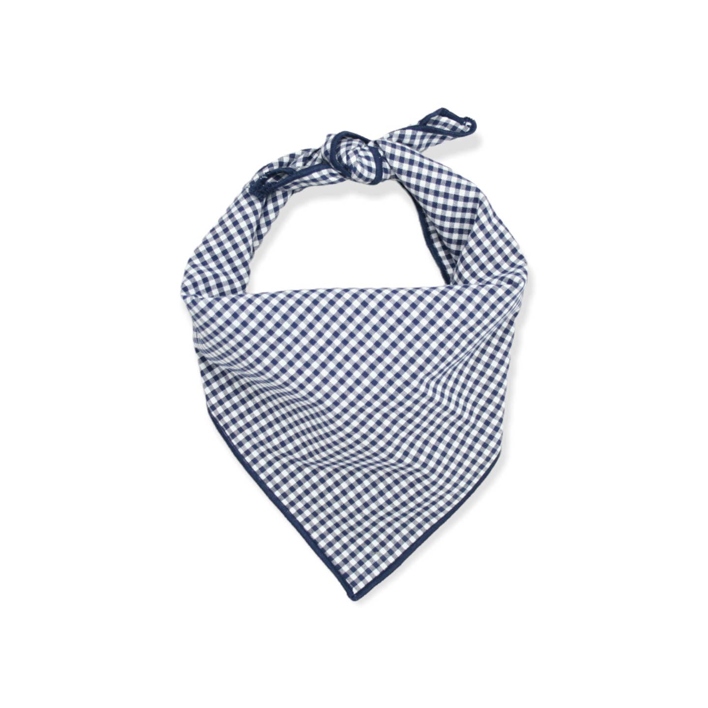 Embroidered Dog Bandana: Navy Blue in Gingham