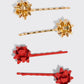 Metal Gift Bow Bobby Pins 4pc Set