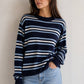 Stripe Crewneck in Navy