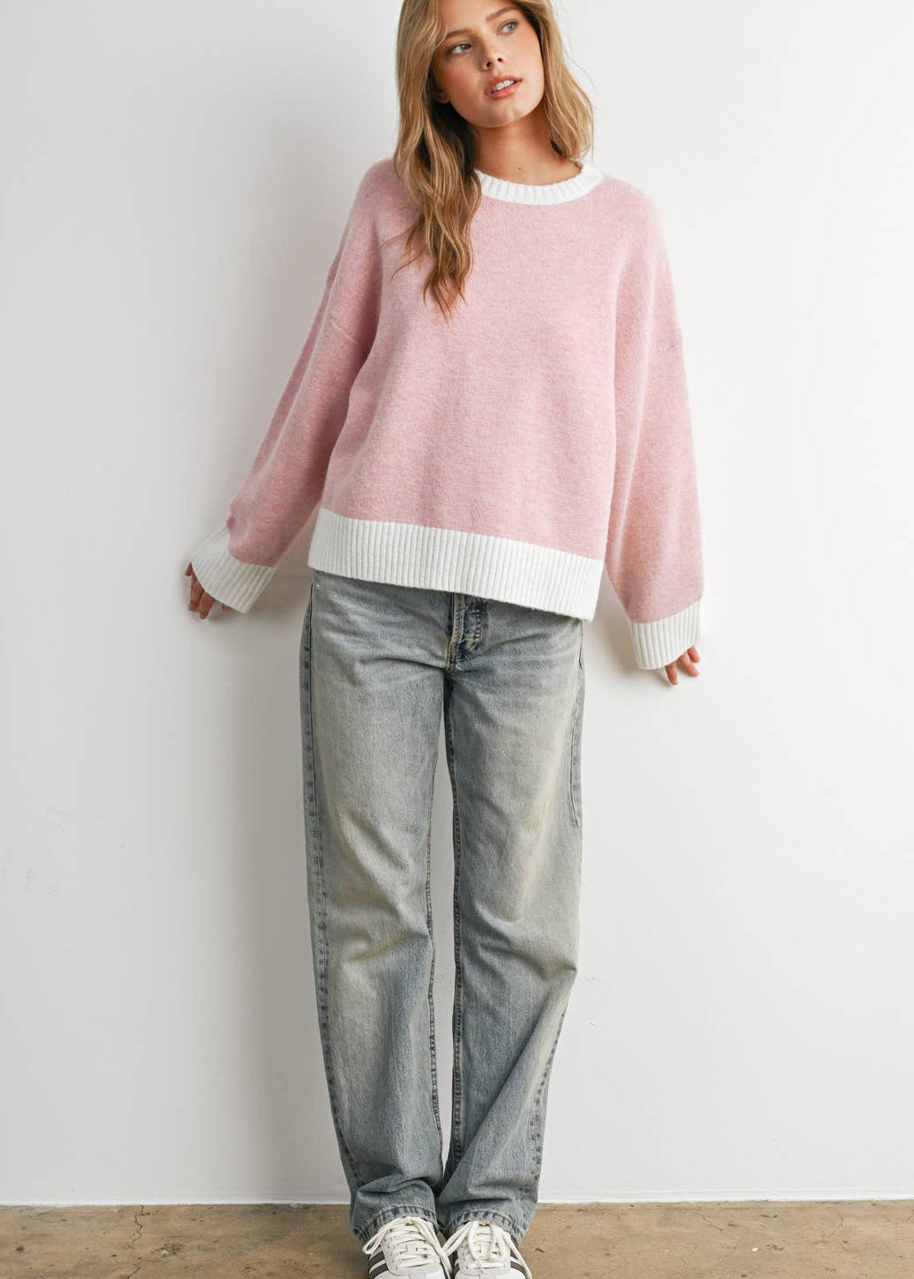 Cozy Contrast Trim Sweater