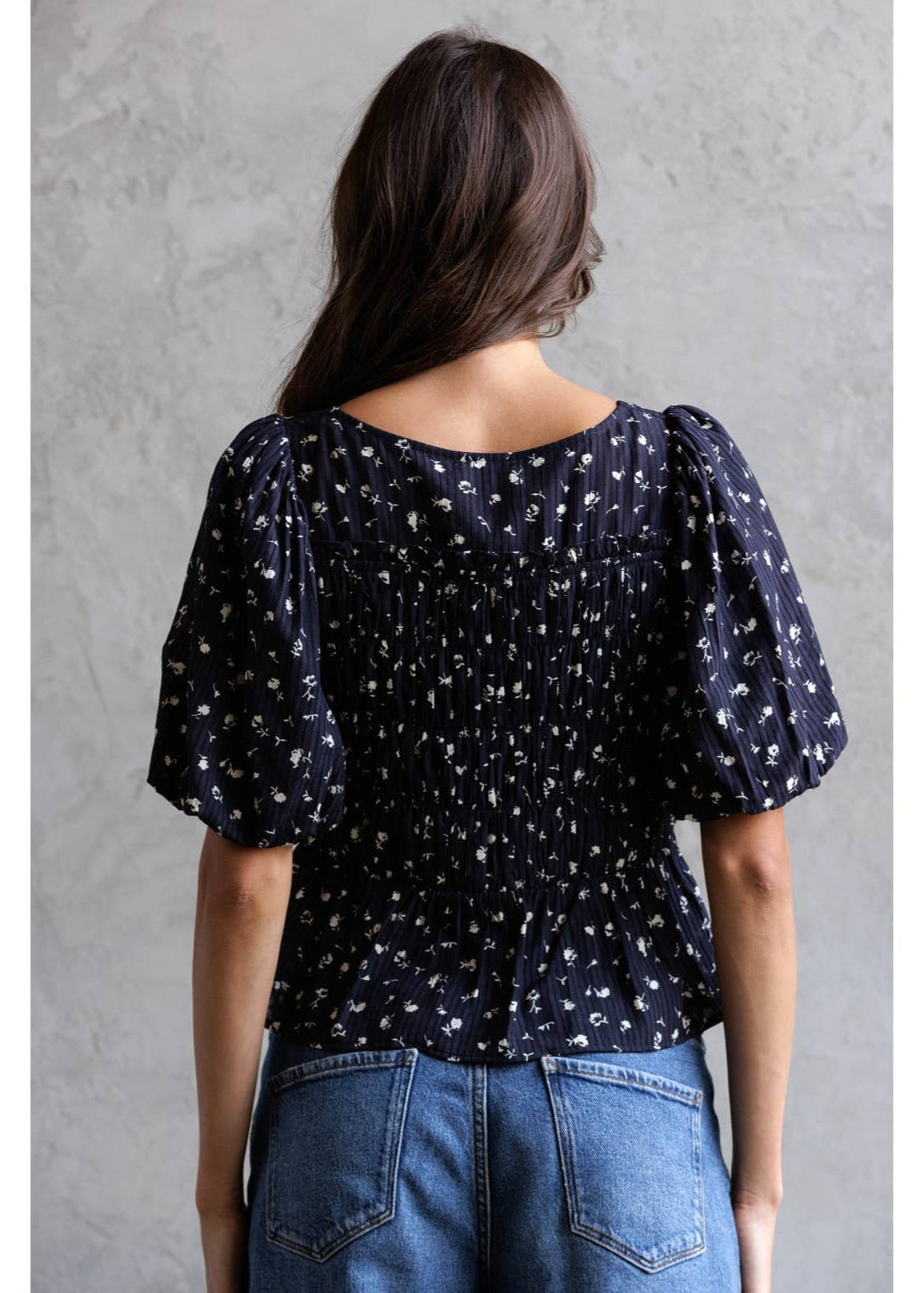 Smocked Peplum Top