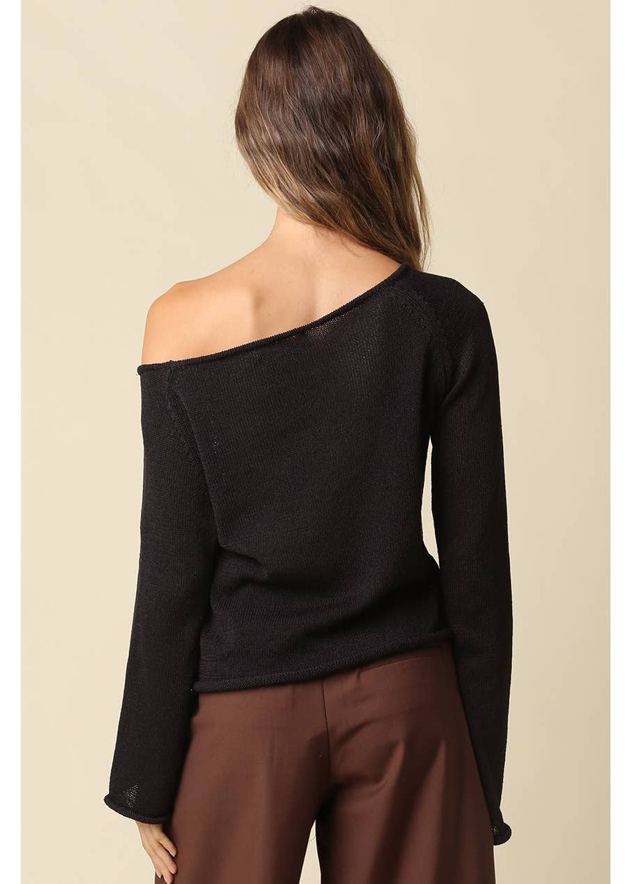 One Shoulder Knit Top