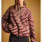Multi Stripe Sherpa Half Zip Pullover in Red
