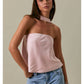 Strapless Scarf Satin Top