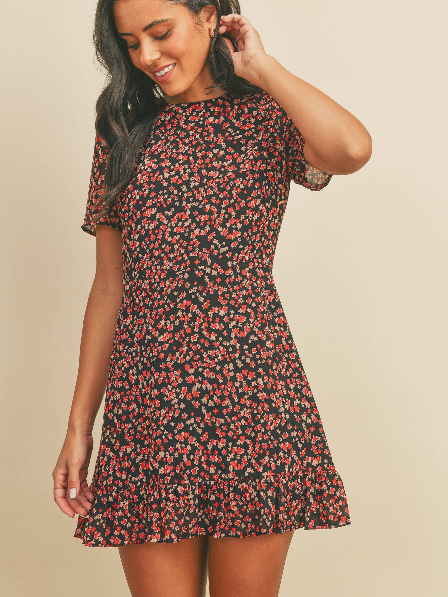 Berry Blossom A-Line Mini Dress