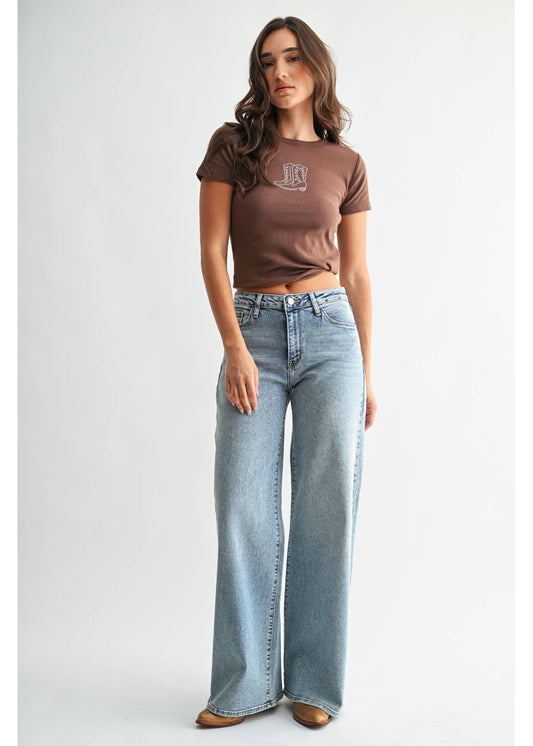 High Rise Stretchy Wide Leg