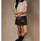 Faux Leather High Waisted Skort