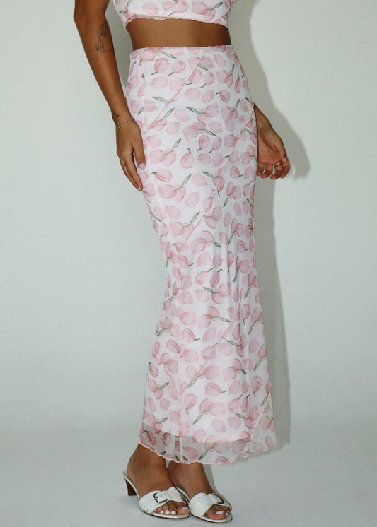 Tulip Mesh Maxi Skirt