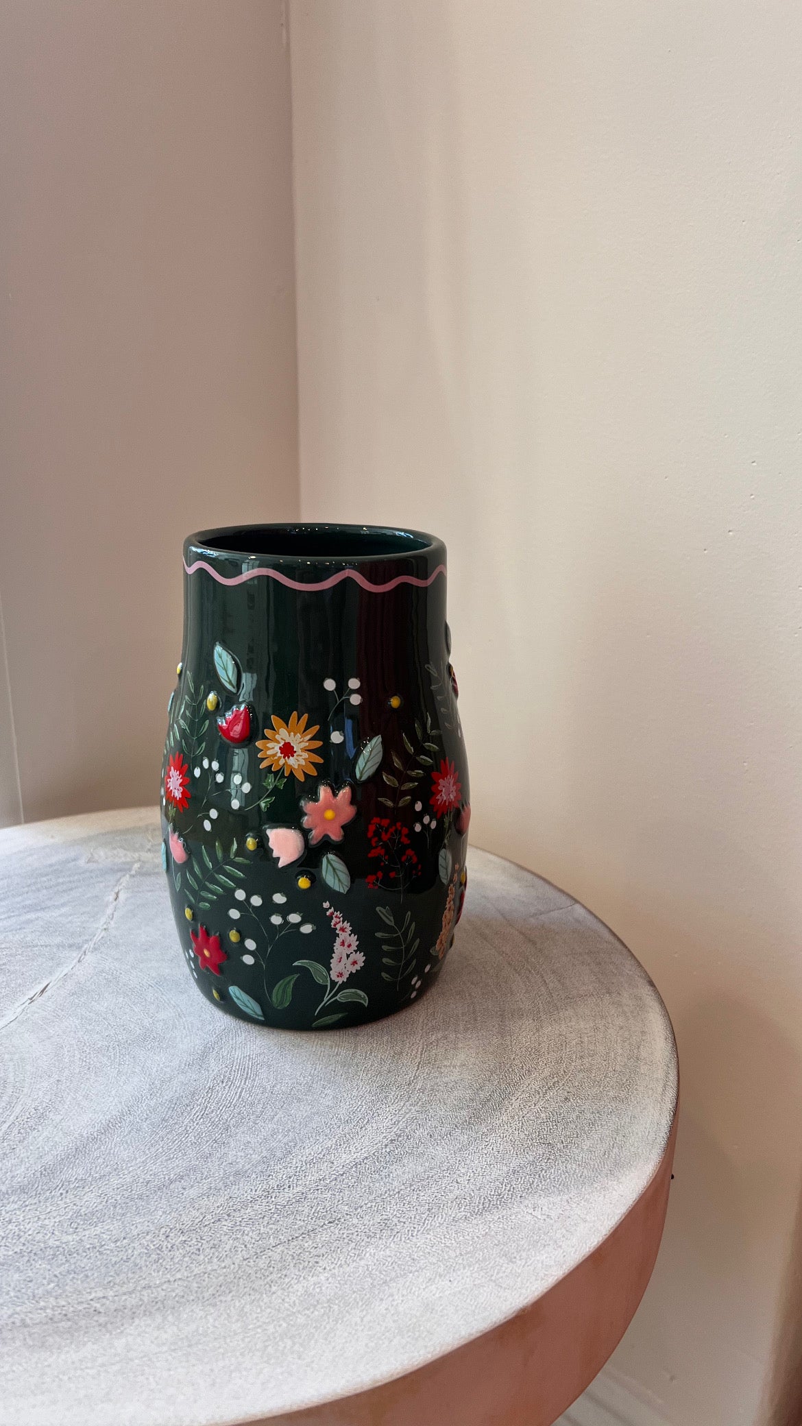 Forest Green Flower Vase