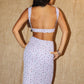 Flower Textured Knit Open Back Midi Dress