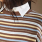 Striped Knit Collar Sweater
