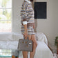 Striped Knit Collar Sweater