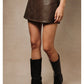 Faux Leather High Waisted Skort