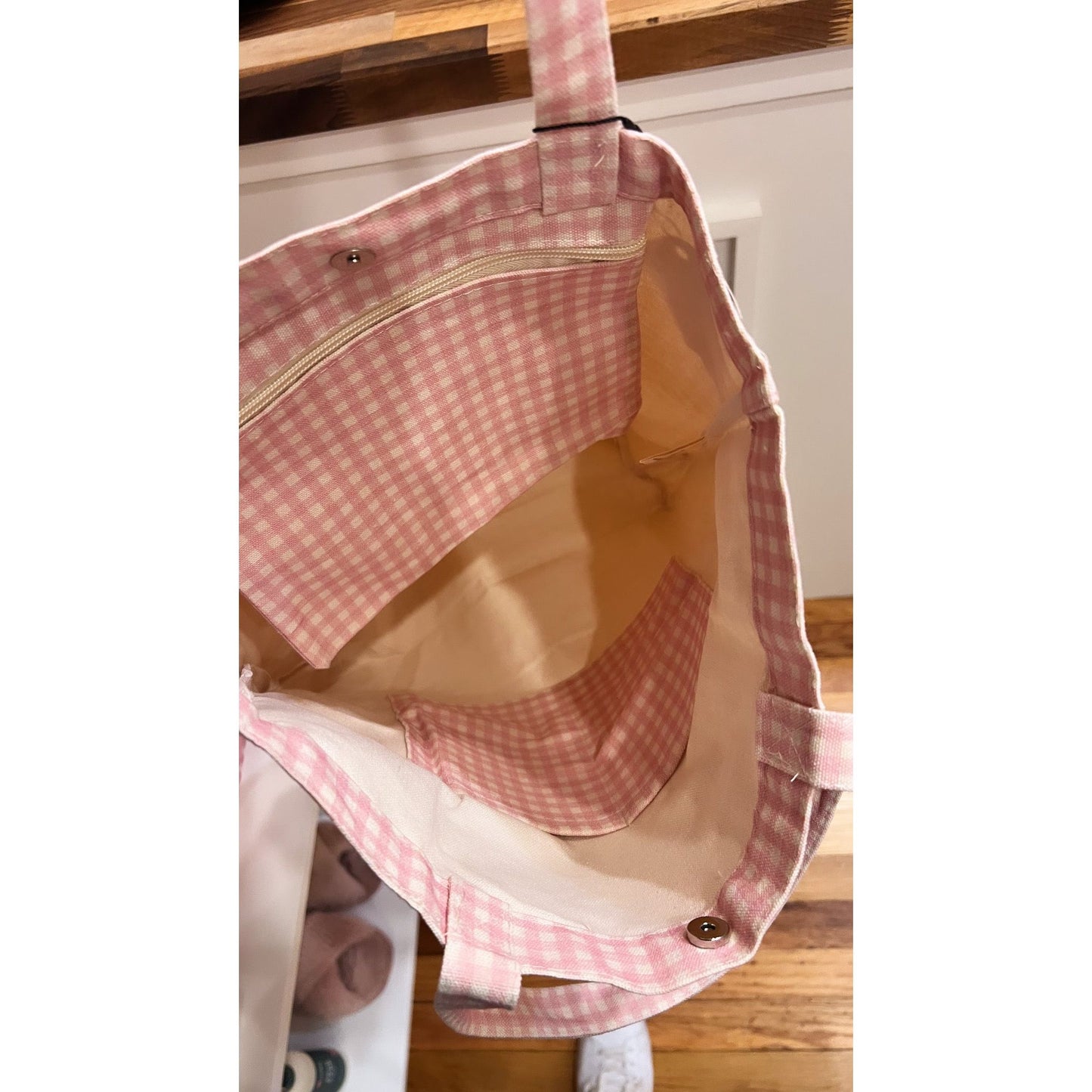 Strawberry Gingham Tote
