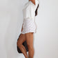 Lace Trim Short Sleeve in White
